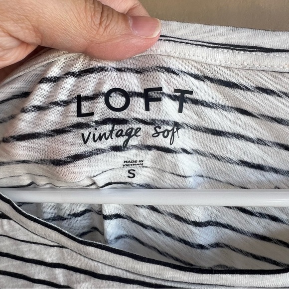 LOFT Vintage Soft Striped Long Sleeve Top - Size S - Casual Comfy Modest - Picture 3 of 6